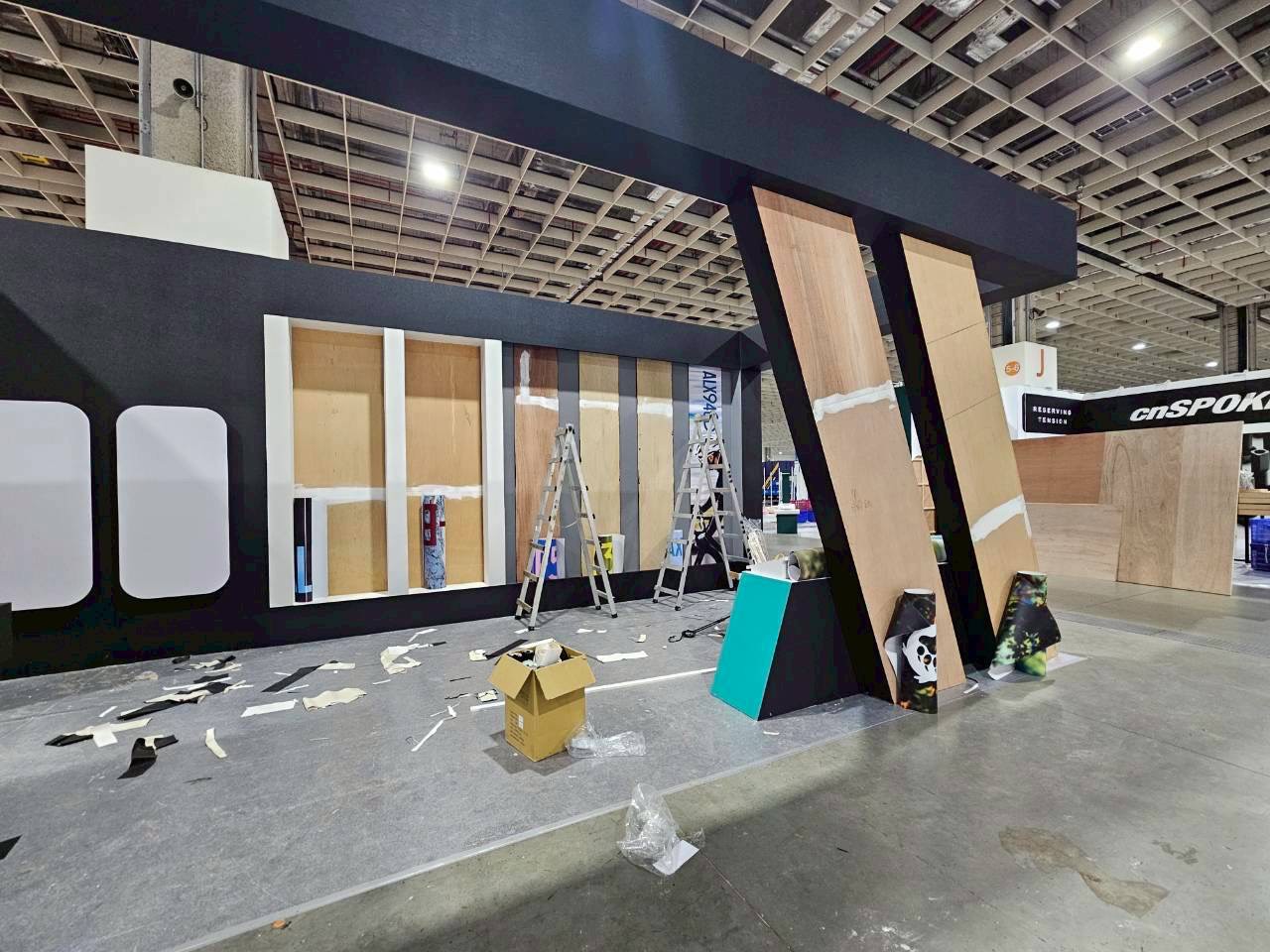 Product display area staging with premium retail fixtures